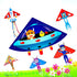 free shipping new children kites flying string line outdoor toys for kids Cartoons kites nylon kite factory spacecraft outdoor