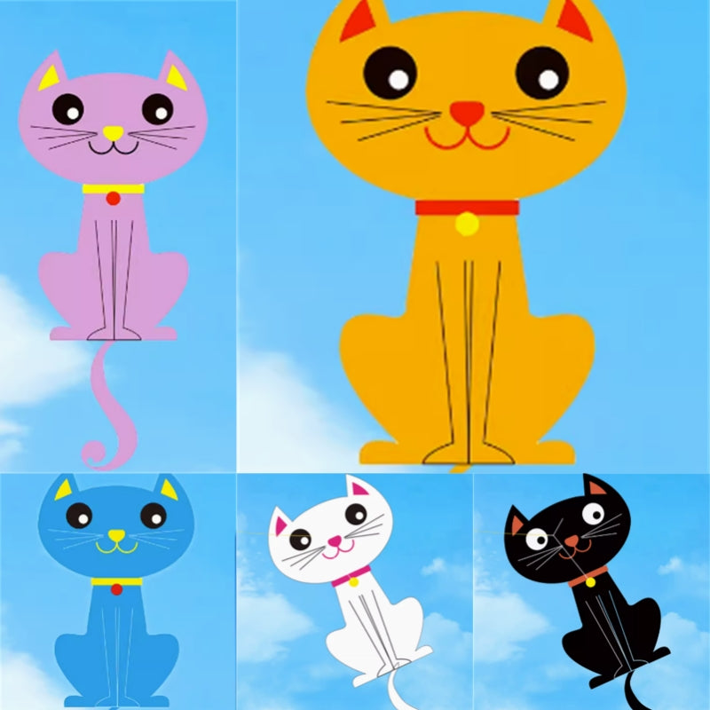 Free shipping Colorful Cats 2023 new children's breeze easy to fly beginner high-grade cartoon tide Weifang red kites