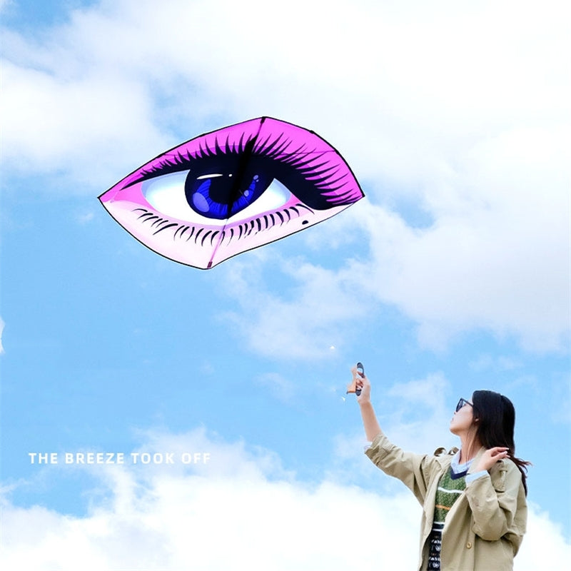 Free shipping 2023 new Weifang net red eyes size kite children breeze easy to fly handheld line roulette adult special