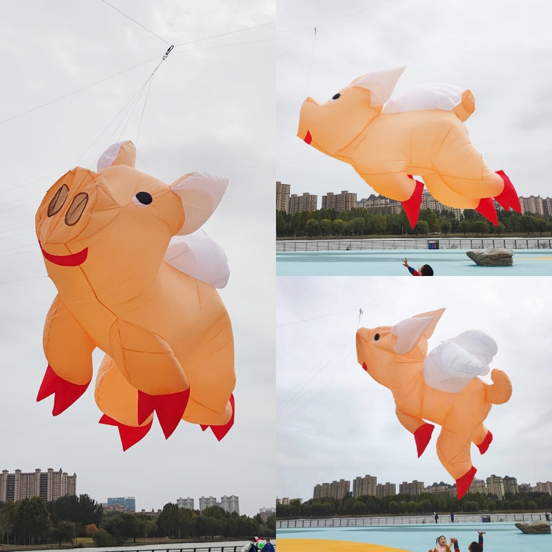 Free Shipping inflatable kites show giant kite pendant pig kites flying toys for adults kites reel large outdoor games soft kite