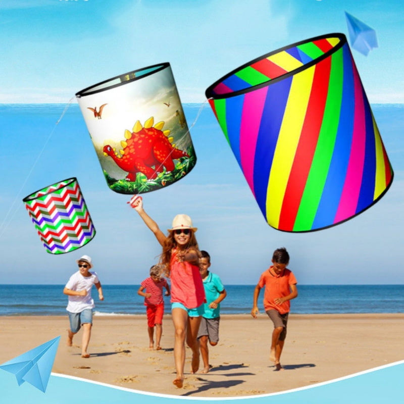 Free shipping Cylinder kite collapsible three-dimensional Weifang kite rainbow children cartoon breeze easy to fly 2023 new
