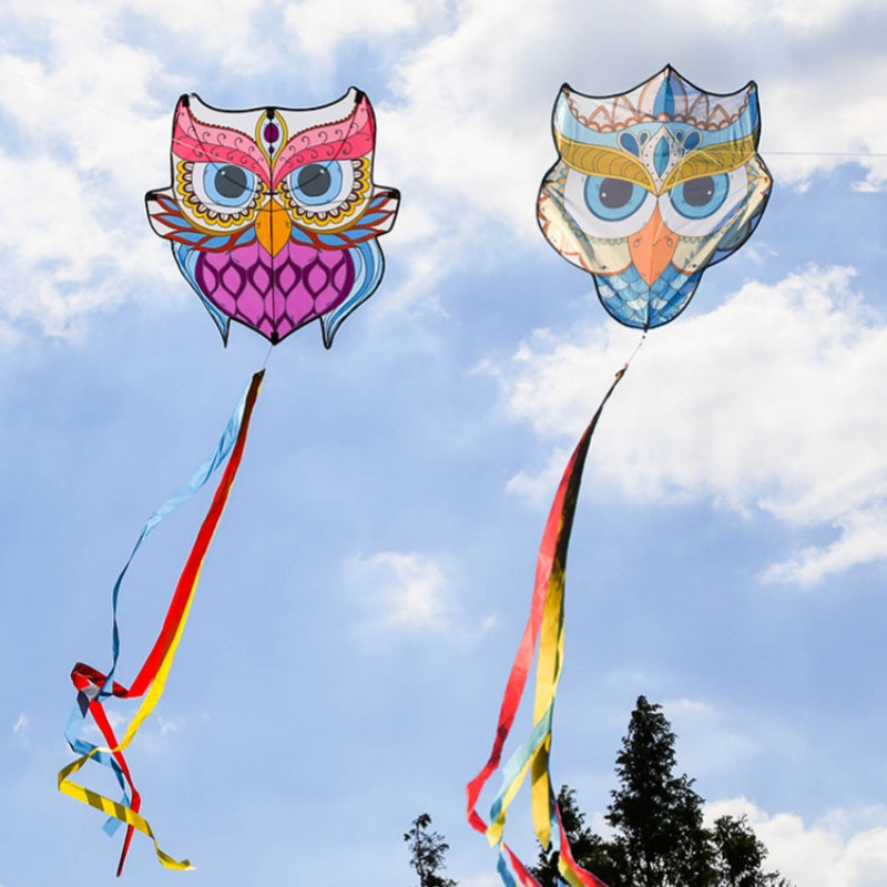 Free shipping 2023 New Weifang Owl large and small kites for children breeze easy to fly handheld line roulette for adults