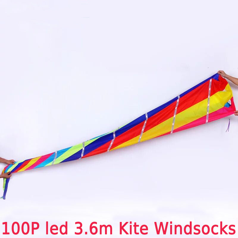 free shipping 360cm 100p lamp led windsocks flying kite string line windsurfing papalote outdoor toys sport snow tranish windzak