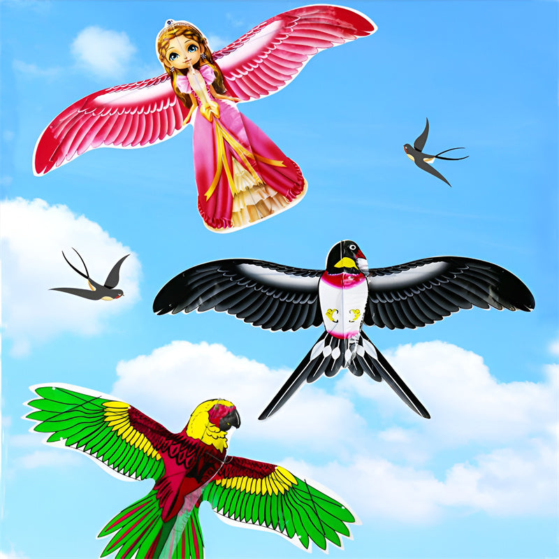 free shipping 2pcs/lot mini kites flying for children kite line 3d kite pocket kite for kids fishing rod dynamic wing PE kite