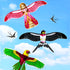 free shipping 2pcs/lot mini kites flying for children kite line 3d kite pocket kite for kids fishing rod dynamic wing PE kite