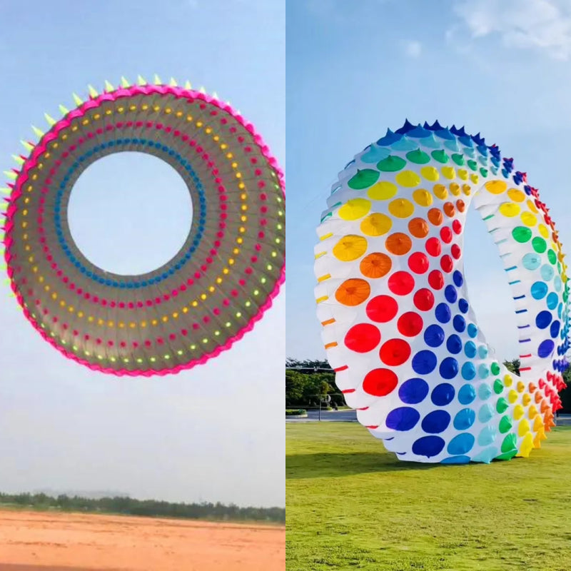 free shipping 15m ring kites flying outdoor professional winds kites rainbow kites dragon paragliding display kite factory ikite