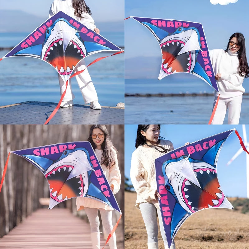 Free Shipping Shark kites flying toys for children kites outdoor sports kites line professional kite flying fish power kite Toys
