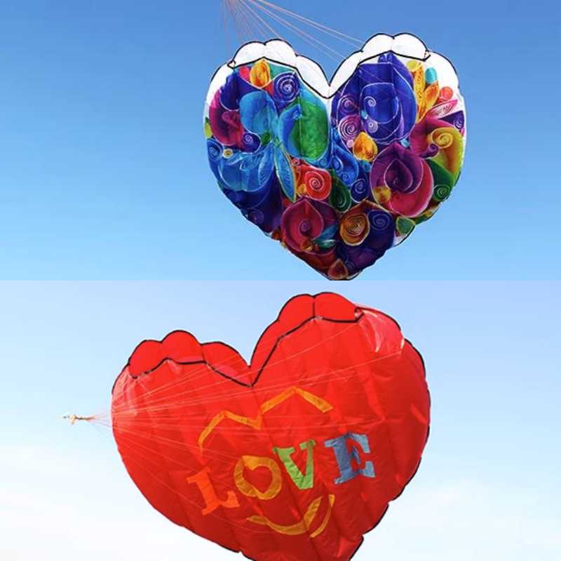 Free shipping 2023New Weifang I Heart Fly Love Heart-shaped proposal confession red heart soft large adult long-tailed kite
