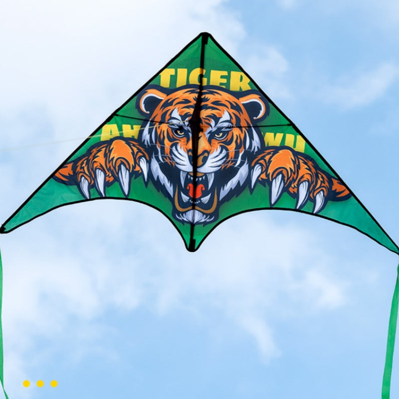 Free shipping 2023 new Weifang net red tiger size kite children breeze easy to fly handheld line roulette adult special