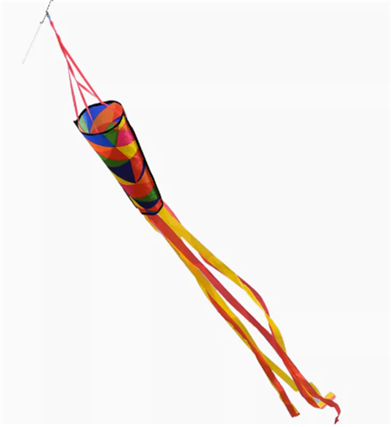 Free shipping Tassel wind tube hot cut process does not fly edge kaleidoscope colorful kite tail long tail 2023 new accessories
