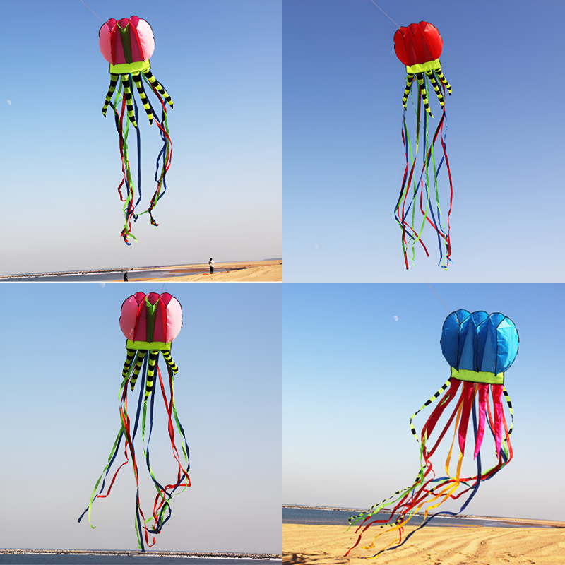 free shipping 8m jellyfish kites flying for adults kites line nylon kites factory professional paragliding inflatable show kites
