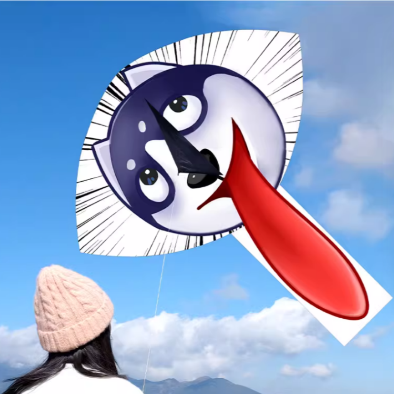 Free shipping 2023 new Weifang net red dog large and small kites for children breeze easy to fly handheld line roulette wheel for adults