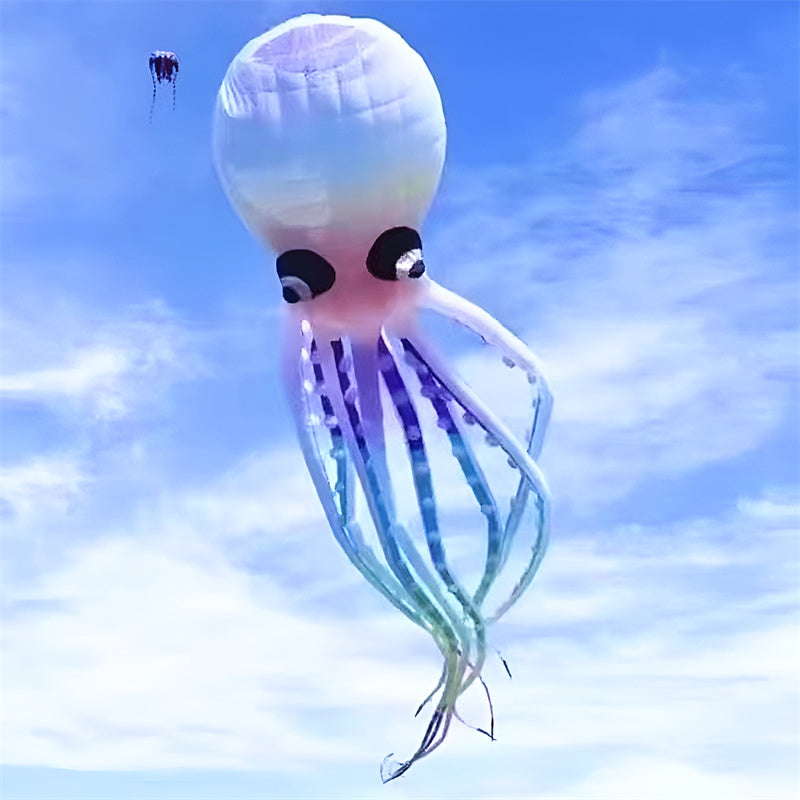 Free Shipping 12m Rainbow Octopus kites inflatable toys parachute windsurf colorful flying kites large outdoor games Kite string