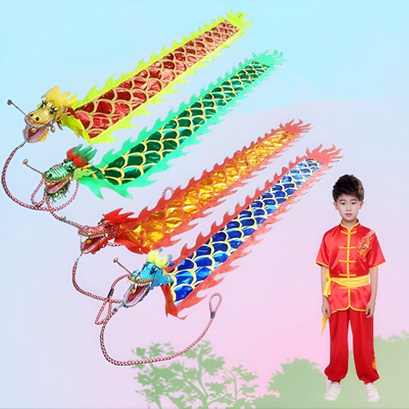3M/5M Fitness Colorful Streamer Dragon Children Adult Dragon Dance Performance Ribbon Outdoor Sports Fun Toys Group Activities