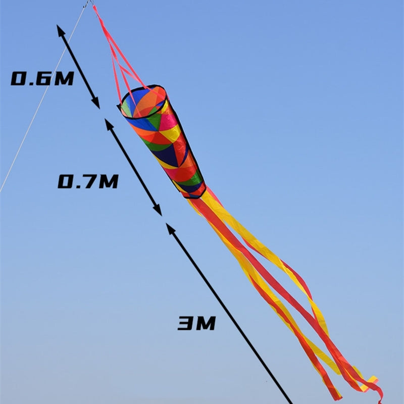 Free shipping Tassel wind tube hot cut process does not fly edge kaleidoscope colorful kite tail long tail 2023 new accessories