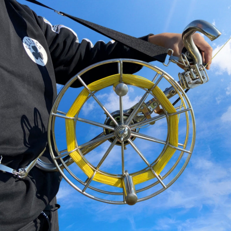 Free shipping 2023 Cool Xiang New Stainless Steel Backstrap Free shipping Wheel Kite Line Wheel with Brake Large Adult Professional Silent Spools