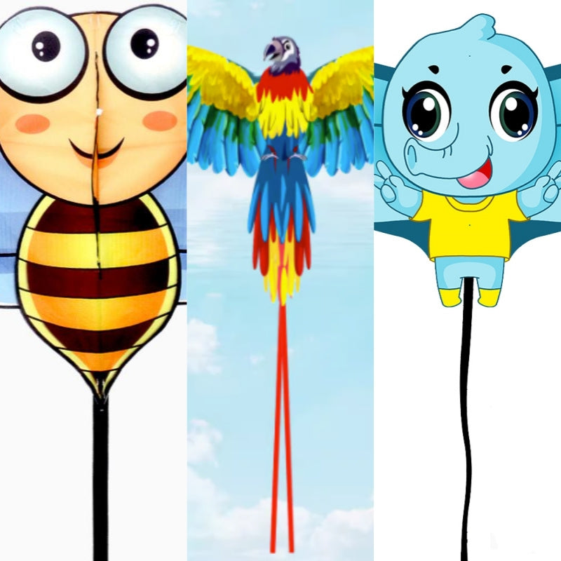 Free shipping Kite children Weifang parrot bee small elephant 2023 new kite peacock animal small adult large cartoon