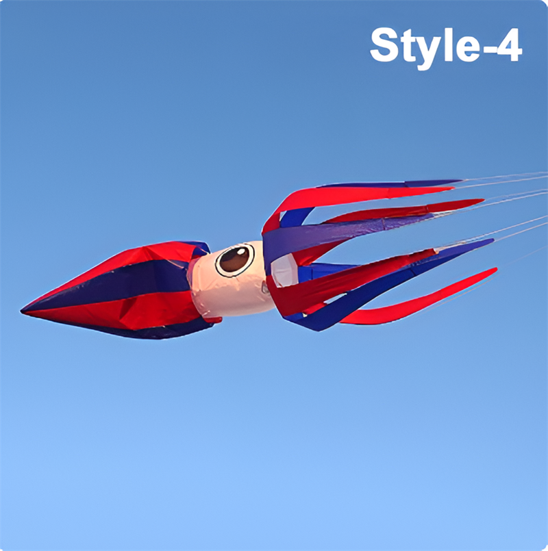 Free Shipping 3m Squid Kite Line Laundry Pendant Soft Inflatable Show Kite for Kite Festival Best 30D Ripstop Nylon Fabric with Bag