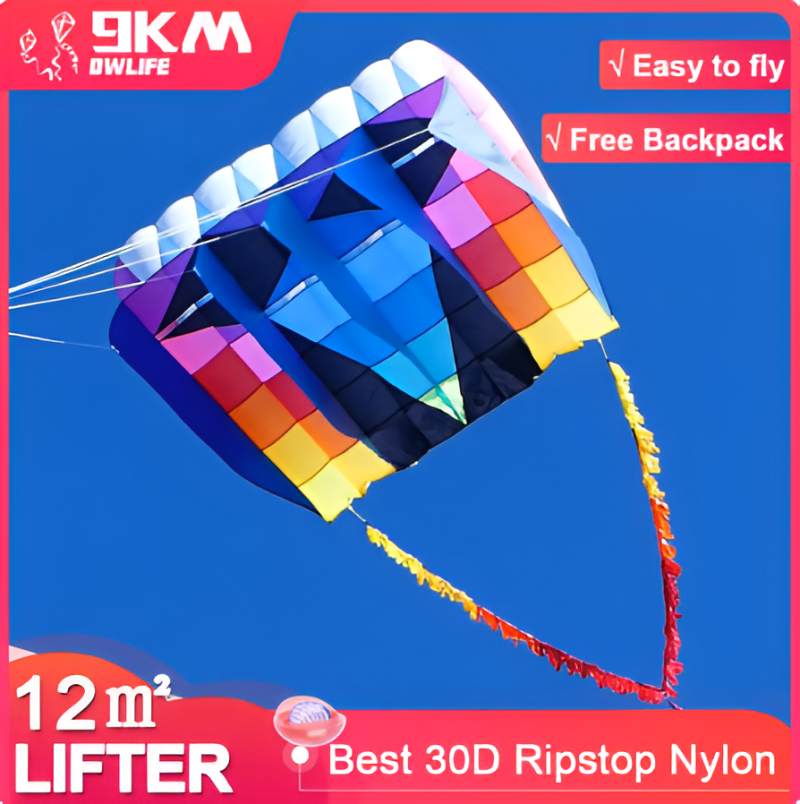 Free Shipping 6㎡~12㎡ UltraFoil Pilot Kite Lifter Line Laundry Pendant Soft Inflatable Kite Without Tails 30D Ripstop Nylon with Bag