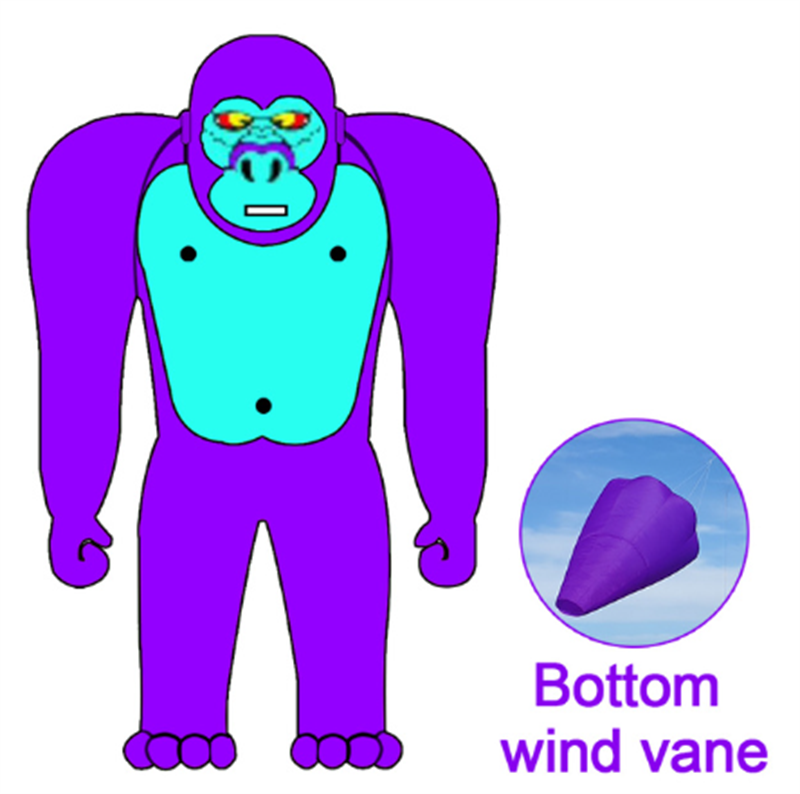 Free Shipping Giant 7m Gorilla Kite Line Laundry Soft Inflatable Outdoor Pendant Show Kite for Kite Festival 30D Ripstop Nylon with Bag
