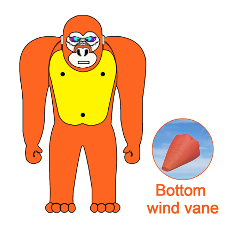 Free Shipping Giant 7m Gorilla Kite Line Laundry Soft Inflatable Outdoor Pendant Show Kite for Kite Festival 30D Ripstop Nylon with Bag