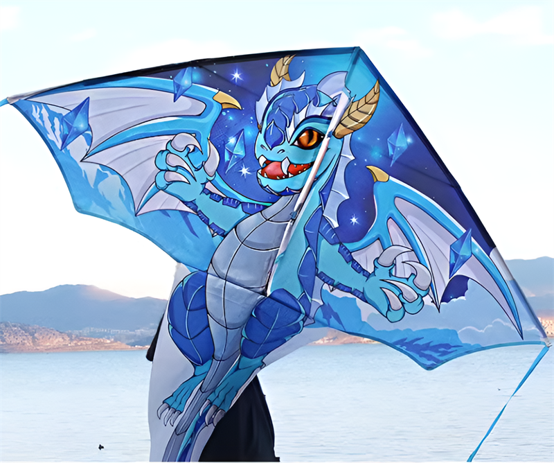 2023 new Weifang net red ice dragon size kite children breeze easy to fly handheld line roulette adult special