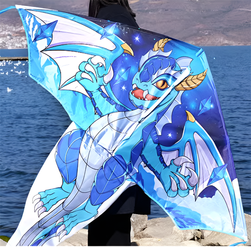 2023 new Weifang net red ice dragon size kite children breeze easy to fly handheld line roulette adult special