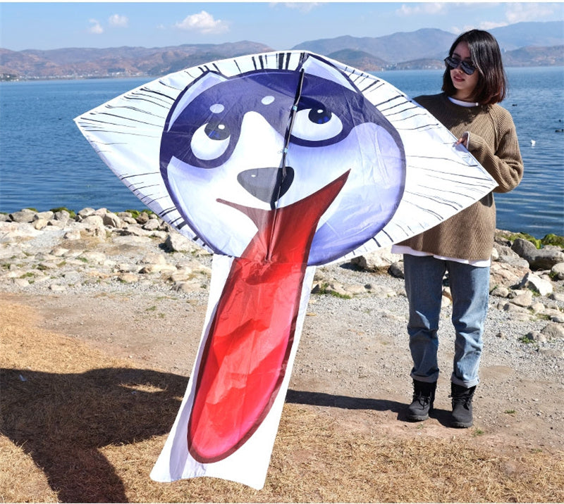 Free shipping 2023 new Weifang net red dog large and small kites for children breeze easy to fly handheld line roulette wheel for adults