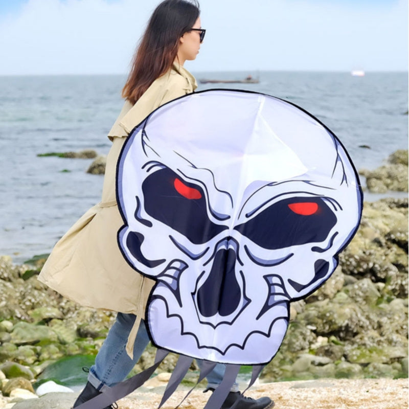Free shipping 2023 new Weifang net red skull size kite children breeze easy to fly handheld line roulette adult special