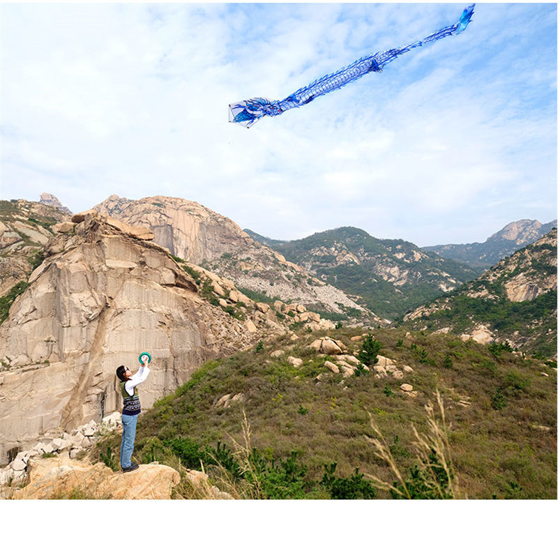 Free shipping 2023 new Weifang China Dragon large and small kites for children breeze easy to fly handheld line roulette for adults