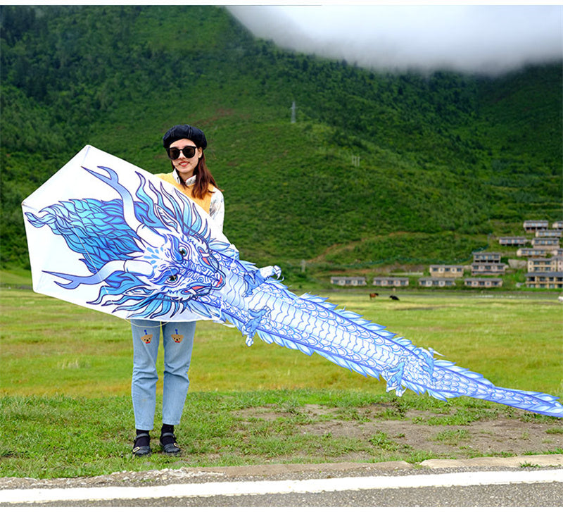 Free shipping 2023 new Weifang China Dragon large and small kites for children breeze easy to fly handheld line roulette for adults