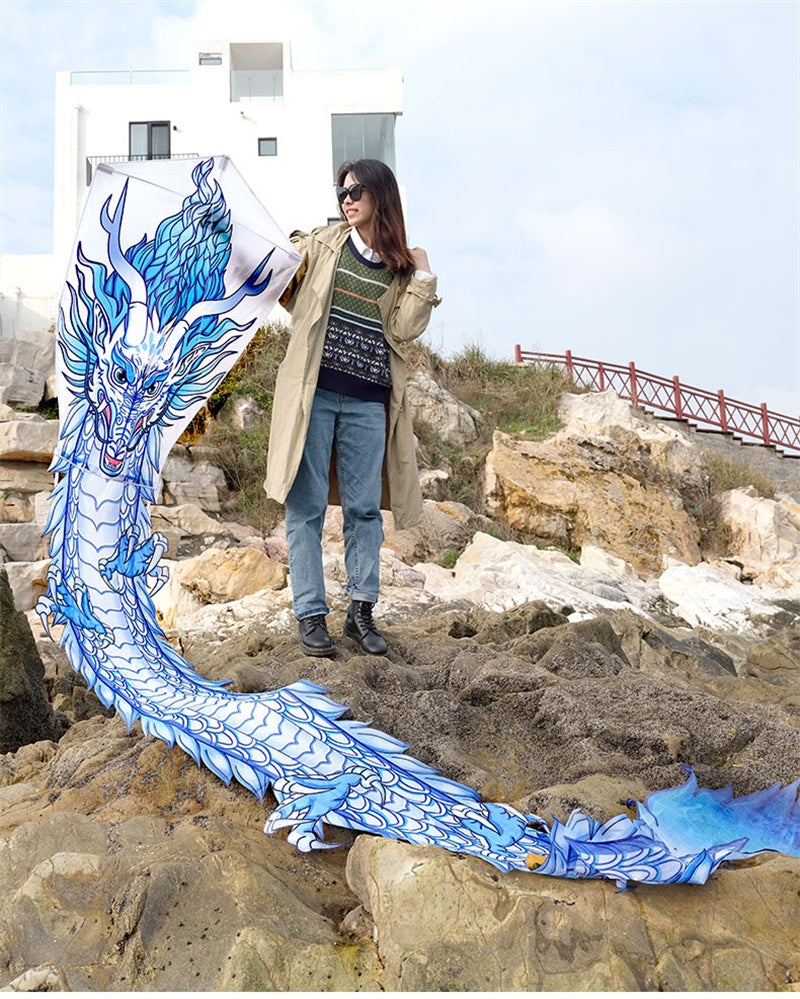 Free shipping 2023 new Weifang China Dragon large and small kites for children breeze easy to fly handheld line roulette for adults
