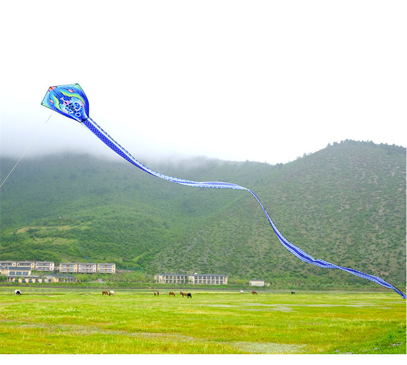 Free shipping Weifang kite 2023 new Weifang celadon snake size kite children breeze easy to fly handheld line roulette adult special