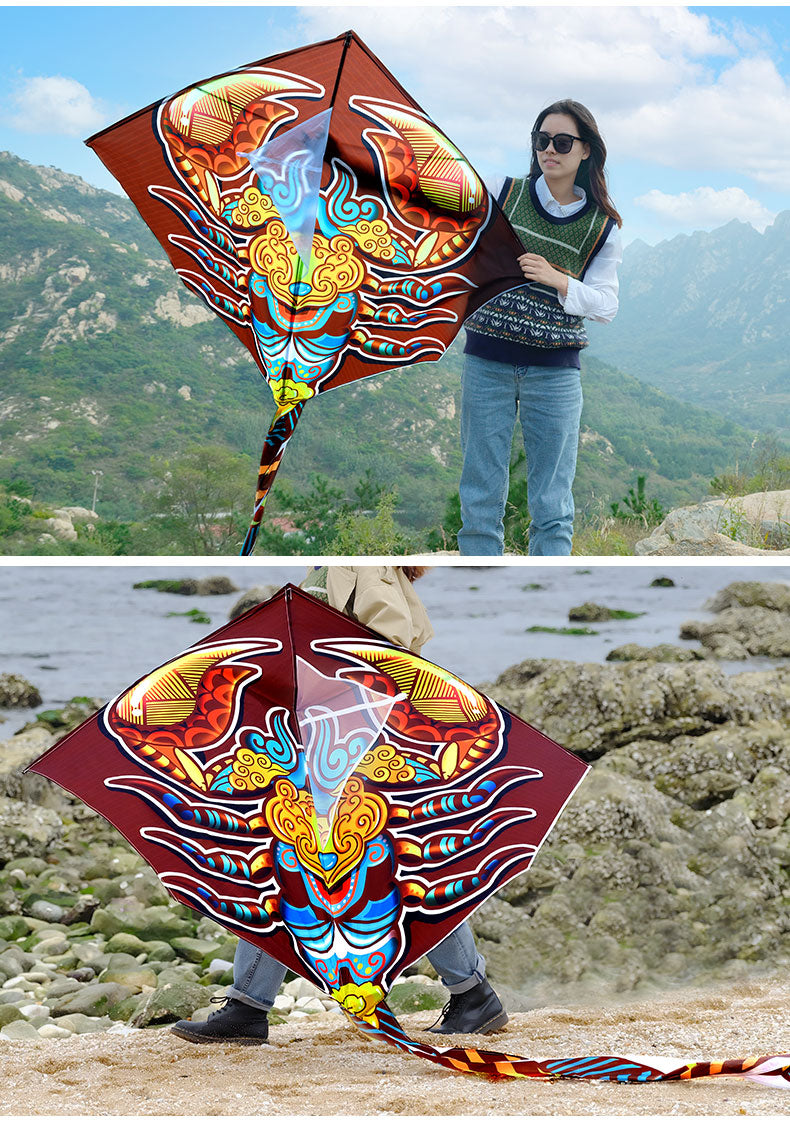 Free shipping 2023 new Weifang net red scorpion size kite children breeze easy to fly handheld line roulette adult special
