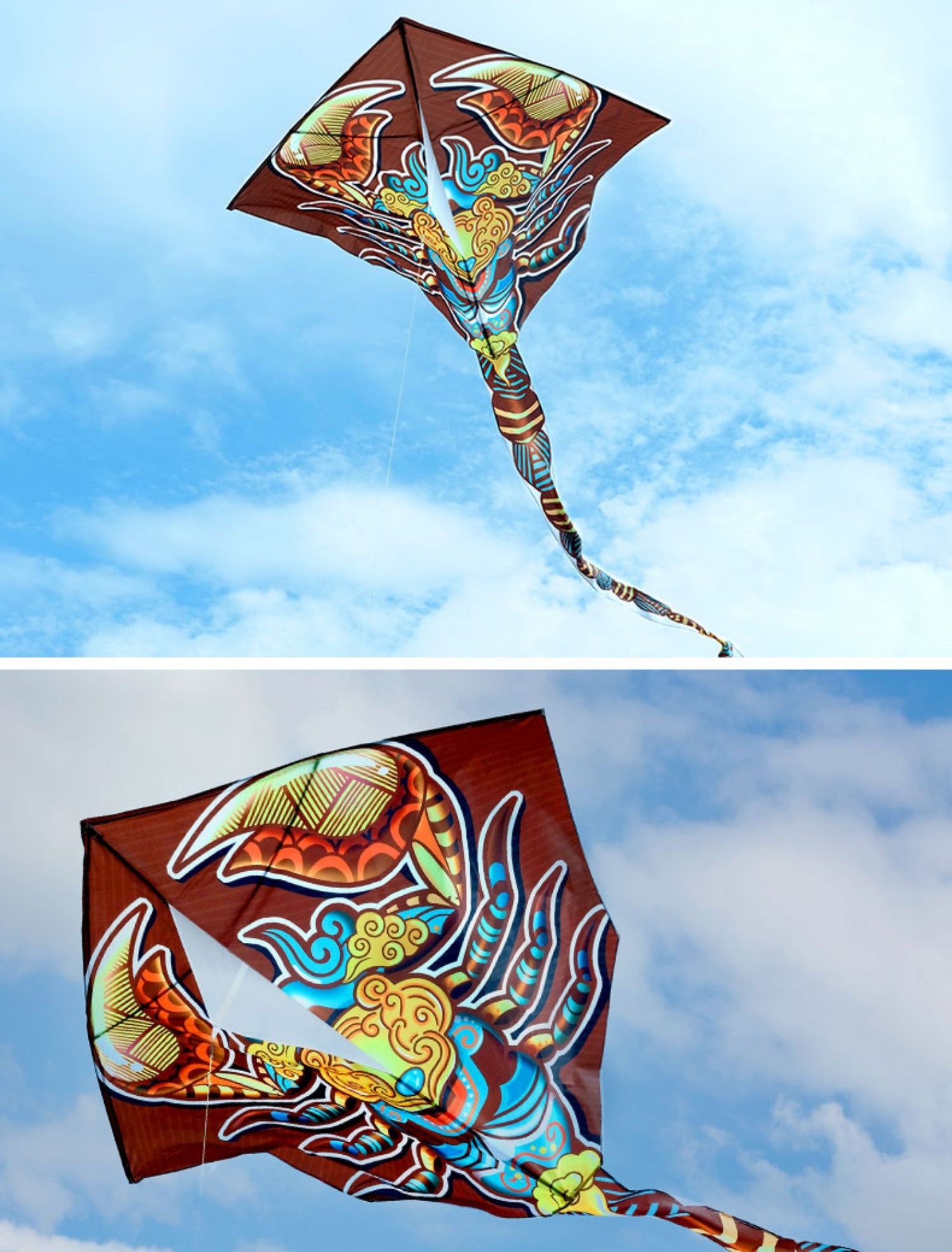 Free shipping 2023 new Weifang net red scorpion size kite children breeze easy to fly handheld line roulette adult special