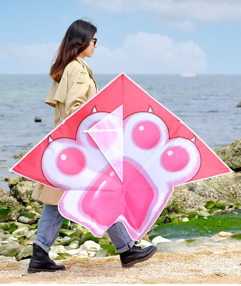 Free shipping 2023 new Weifang love cat claw size kite children breeze easy to fly handheld line roulette adult special