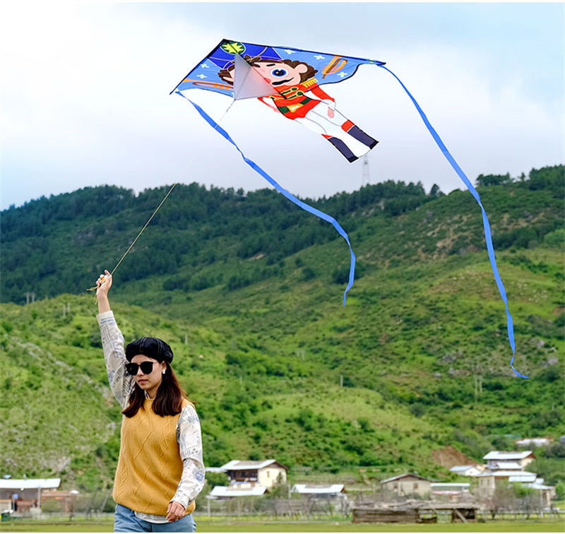 Free shipping 2023 new Weifang net red soldiers white horse size kite children breeze easy to fly handheld line roulette adult special
