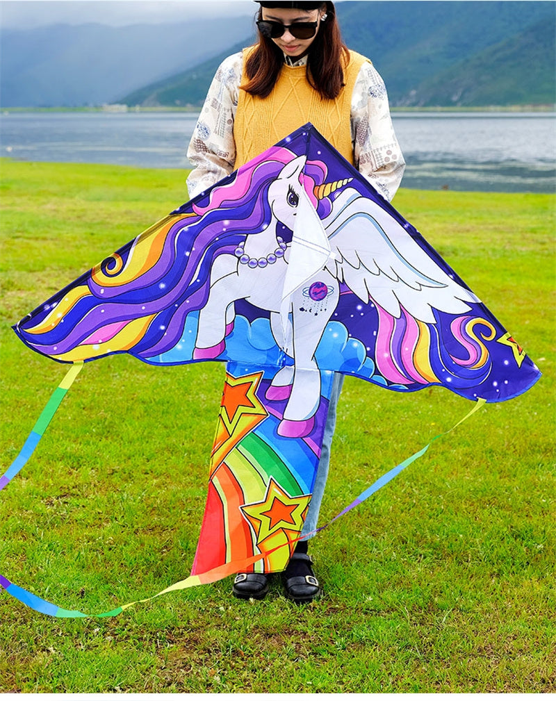 Free shipping 2023 new Weifang net red soldiers white horse size kite children breeze easy to fly handheld line roulette adult special