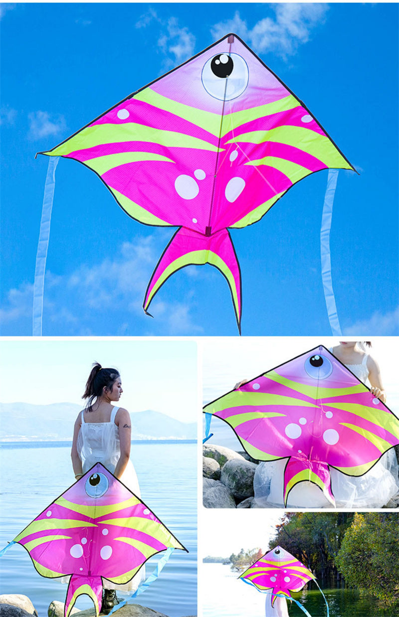 Free shipping 2023 new Weifang net red fish swallow size kite children breeze easy to fly handheld line roulette adult special