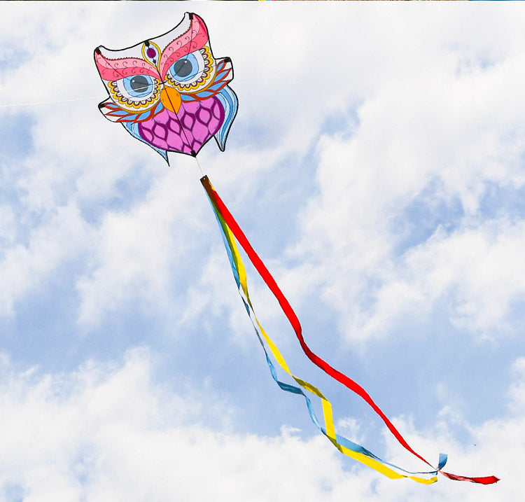 Free shipping 2023 New Weifang Owl large and small kites for children breeze easy to fly handheld line roulette for adults