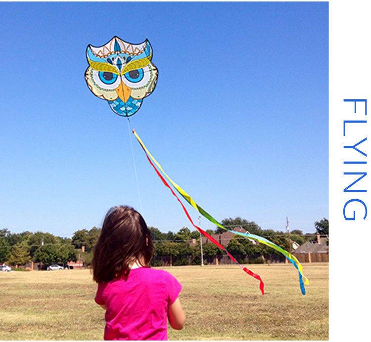 Free shipping 2023 New Weifang Owl large and small kites for children breeze easy to fly handheld line roulette for adults