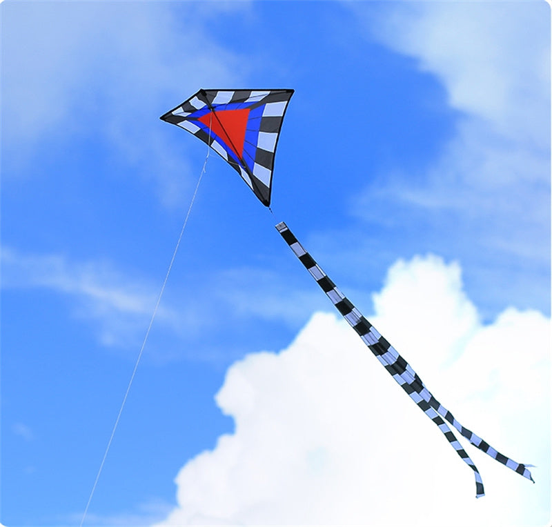 Free shipping 2023 new Weifang diamond-shaped kite children cartoon colorful gingham kite adult large personalized long-tailed kite line