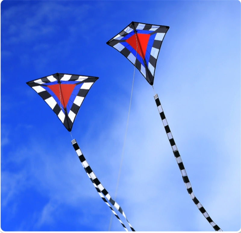 Free shipping 2023 new Weifang diamond-shaped kite children cartoon colorful gingham kite adult large personalized long-tailed kite line
