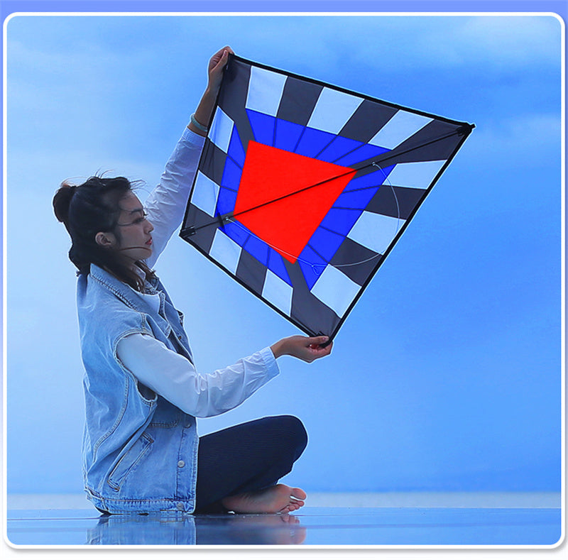Free shipping 2023 new Weifang diamond-shaped kite children cartoon colorful gingham kite adult large personalized long-tailed kite line
