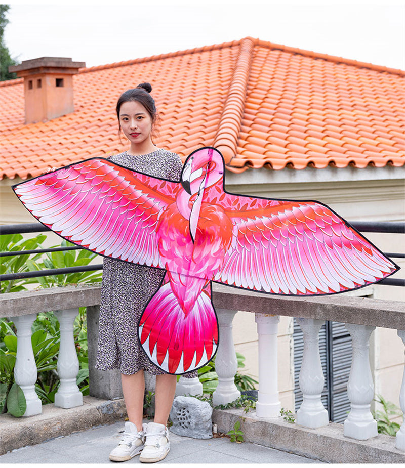 Free shipping 2023 new Weifang flamingo large and small kites for children breeze easy to fly handheld line roulette adults only
