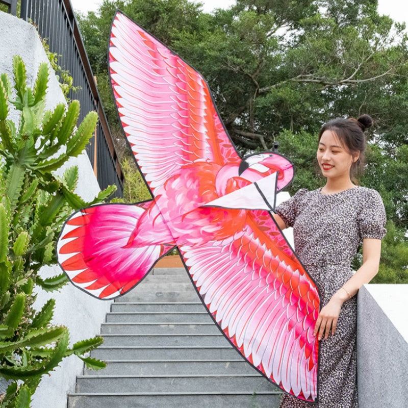 Free shipping 2023 new Weifang flamingo large and small kites for children breeze easy to fly handheld line roulette adults only