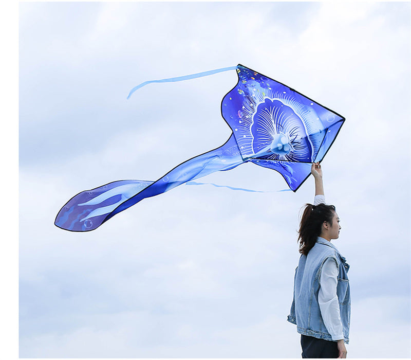 Free shipping 2023 new Weifang advanced jellyfish size kite children breeze easy to fly handheld line roulette adult special
