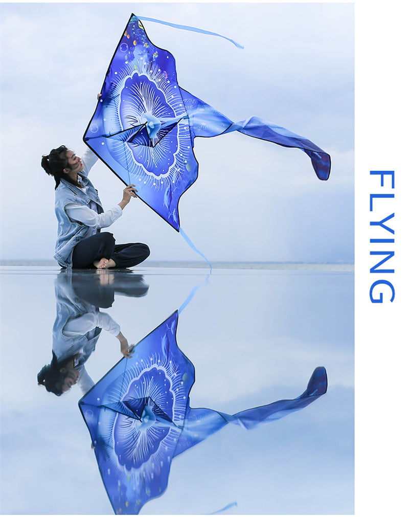 Free shipping 2023 new Weifang advanced jellyfish size kite children breeze easy to fly handheld line roulette adult special