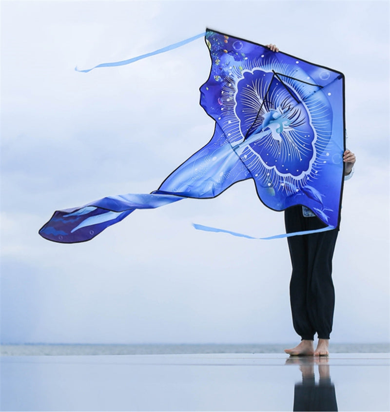 Free shipping 2023 new Weifang advanced jellyfish size kite children breeze easy to fly handheld line roulette adult special