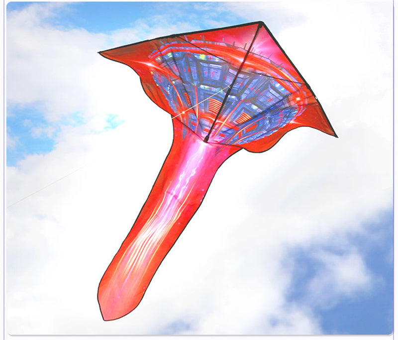 Free shipping 2023 new Weifang flying saucer boat large and small kites for children breeze easy to fly handheld line roulette adult special